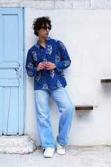 INDIGO BLOOM MEN’S HAND BLOCK KURTA