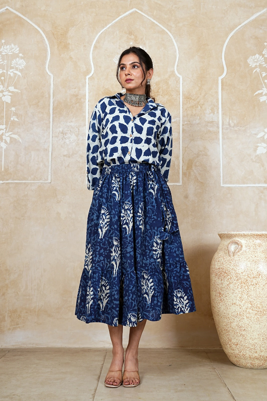 NEEL RAAS – INDIGO TWIRL BLOOM DRESS