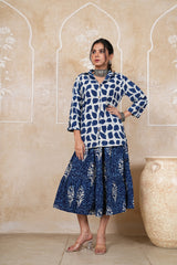NEEL RAAS – INDIGO TWIRL BLOOM DRESS