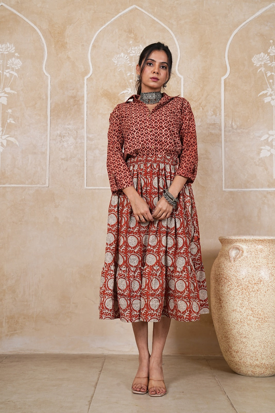RUST VARNIKA – BLOOM TWIRL DRESS
