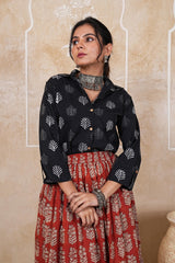 RANG RAAS – MIDNIGHT BLOOM TWIRL DRESS