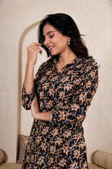 MIDNIGHT FLORAL STRAIGHT KURTA SET