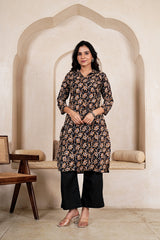 MIDNIGHT FLORAL STRAIGHT KURTA SET