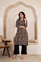 MIDNIGHT FLORAL STRAIGHT KURTA SET