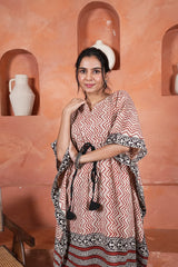 GERUA REKHA – HANDCRAFTED KAFTAAN DRESS