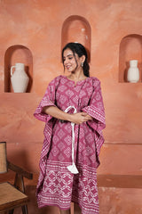 GULABI LEHER – HANDCRAFTED KAFTAAN DRESS