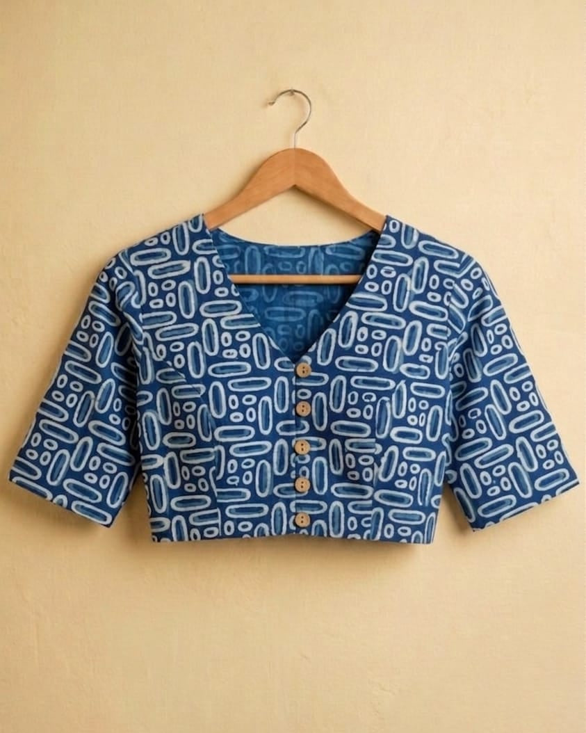 NEEL AAKAR – HAND BLOCK PRINTED COTTON BLOUSE
