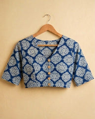 CHANDRIKA NEEL – HAND BLOCK PRINTED COTTON CROP TOP