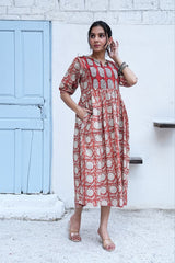 KESAR VARNIKA – HAND BLOCK PRINTED COTTON DRESS