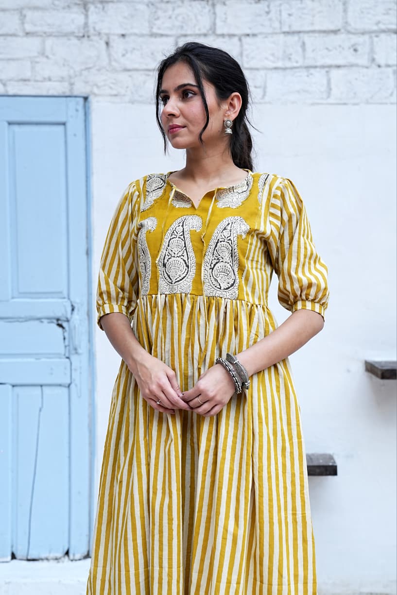 HALDI VASANT – HAND BLOCK PRINTED COTTON DRESS