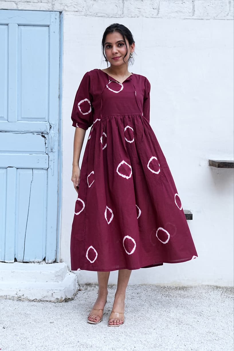 GULBAHAR LEHER – HAND DYED COTTON DRESS