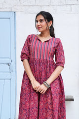 GULRAAG VASANT – HAND BLOCK PRINTED COTTON DRESS