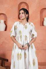 CHANDRIKA VASANT – HAND BLOCK PRINTED COTTON DRESS