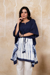 NEELVASTRA - HANDCRAFTED TIE-DYE KAFTAN CO-ORD SET