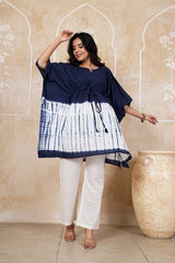NEELVASTRA - HANDCRAFTED TIE-DYE KAFTAN CO-ORD SET