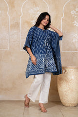NEEL MRIDULA – INDIGO HERITAGE KAFTAN SET