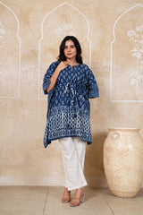 NEEL MRIDULA – INDIGO HERITAGE KAFTAN SET