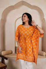 RADHA – HANDBLOCK PRINTED KAFTAN CO-ORD SET