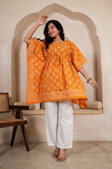 RADHA – HANDBLOCK PRINTED KAFTAN CO-ORD SET