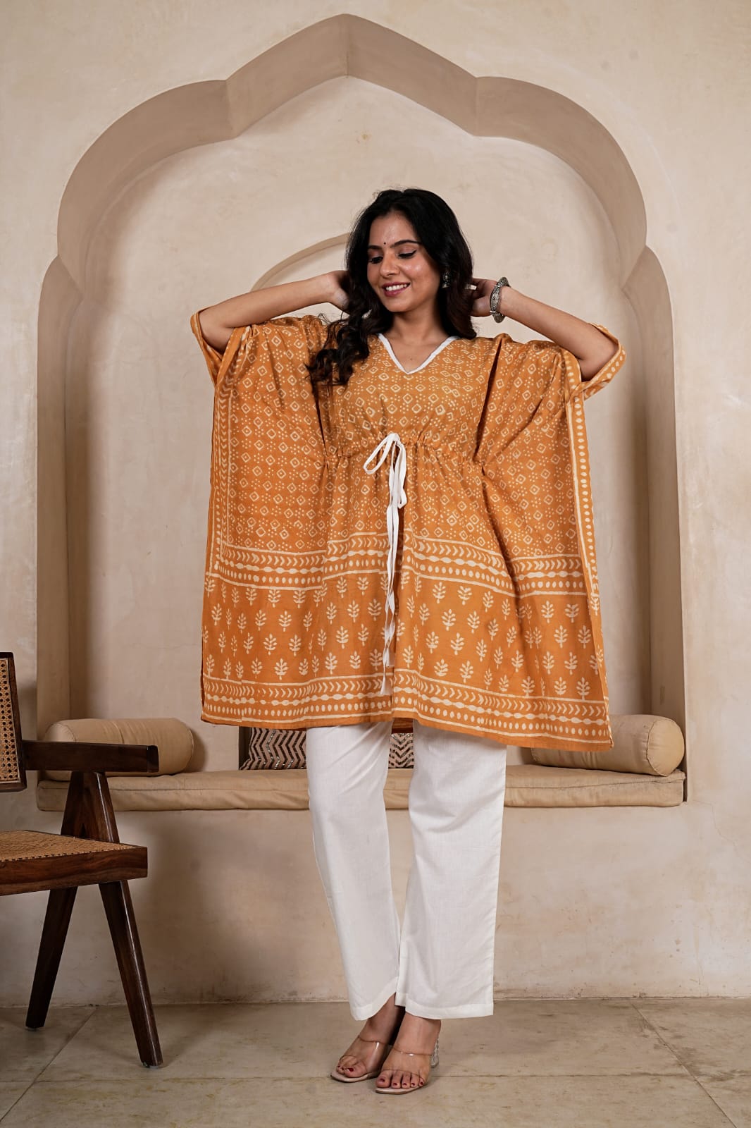 REET – HANDBLOCK PRINTED KAFTAN CO-ORD SET